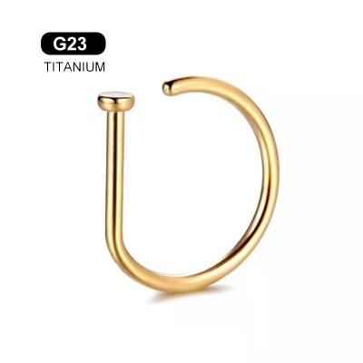 China Shiny Gem Nose Rings Circle F136 Septum Piercing Nose Piercing Ring Nostril Body Jewelry Septum Pin Nose Studs Helix Bar Ring Titanium 16G for sale