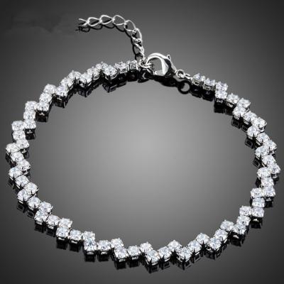 China BAYES Luxury FASHIONABLE Luxury Shiny Crystal Jewelry Anklets BAYES Rhinestone Tennis Chain Bracelet for sale