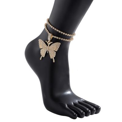 China FASHIONABLE Bayes Fascinating Multiple Styles Rhinestone Butterfly Anklet Chain Stainless Steel Anklets For Women for sale