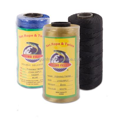 China Corrosio Tear Resistant High Quality Polyester Round Rope Twisted Skein 210d Braided Twine for sale