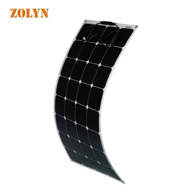 China Semi Flexible Monocrystalline Boat Solar Panel 110w Solar Power Roofing PV Panels for sale