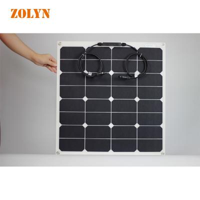 China Boat Waterproof Folding Solar Panel 55w Thin Film Flexible Roofing Flexible Solar Panel for sale