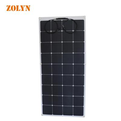 China Hot Selling High Efficiency Layer 120W Lightweight Thin Flexible Boat Solar Cell Solar Panel For Solar System for sale