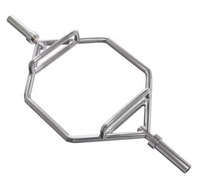 China Universal Wholesale Cheap Steel Hex Trap Bar Unisex Standard Barbell Rod Chromed Hex Bar for sale