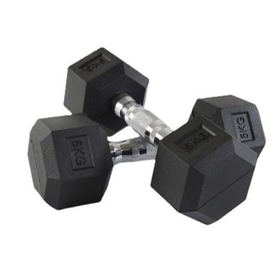 China Universal High Quality Cast Iron Hex Dumbbell Factory Hot Sale Rubber-Coated Weightlifting Exercise Gear for Muscle Training for sale