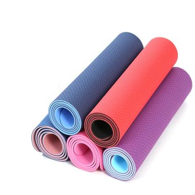 China Custom Print Single Folding Color Strip 6MM High Quality Eco-Friendly Durable Yoga Pad Yoga Mat And Double Yoga Mat for sale