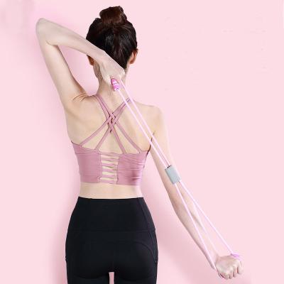 China Fitness Exercise Resistance Bands Stretch Rope 8 Shaped Elastic Tension Chest Expander For Yoga Pilates Sports Fitness Belt Body Shape Health for sale