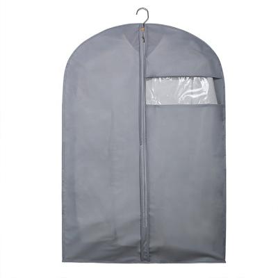 China Yiwu Modern Shumi Custom Foldable Gray PEVA Suiting Luxury Garment Bag Cover Suit Leather Bag for sale