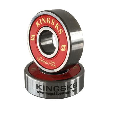 China Kingsk8 Bearings Adult Red Custom 608 Skateboard Bearings Chrome Steel for sale