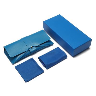 China Handmade PU Glass Cases Leather Material Package Gift Box Sunglasses Packaging For Sunglasses for sale