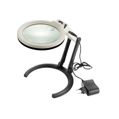 China Plastic MG3B-1C Folding Desk Magnifier with 10LED Light Desktop Magnifier Zoomed with 2X5X Lens for sale