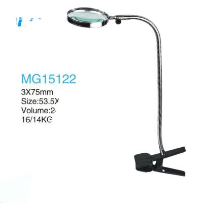 China MG15122 Flexible Glass and Metal Neck Magnifier with Clamp Folding Magnifier Led Lightweight Desktop Magnifier for sale