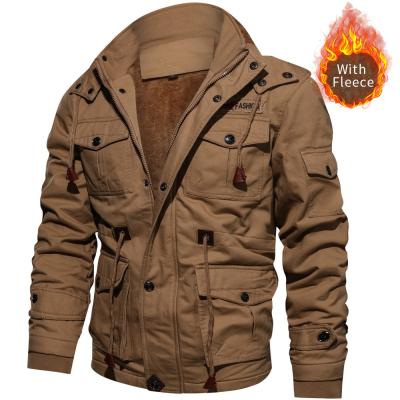 China High Quality Military Jacket Zipper Hooded Winter Fleece Pilot Jackets Breathable Warm To Thicken Outerwear Plus Size Jacket for sale