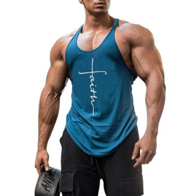 China Wholesale QUICK DRY polyester plus size bottom cut loose manufacturer Running Fitness Gym Stringer Tank Top Workout Vest Undershirts for sale