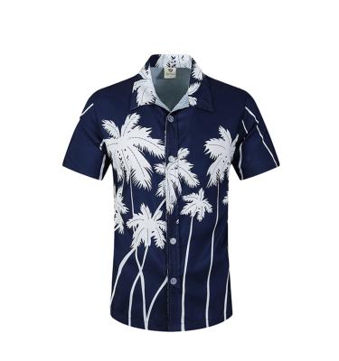 China Wholesale Hawaii Seaside Style Anti-pilling Wearing Polyester Dress Shirts White Tropical Mens Beach Beach Shirts for sale