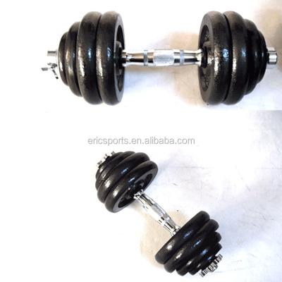 China 10kg 15kg 20kg 25kg 30kg 40kg Adjustable Plate Dumbbell Black Painted Anti-Slip Barbell for sale