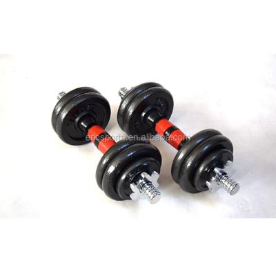 China 10kg 15kg 20kg 25kg 30kg 40kg Adjustable Plate Dumbbell Black Painted Anti-Slip Barbell for sale