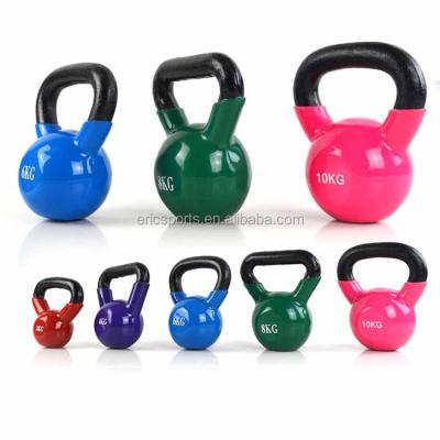 China 2kg 4kg 6kg 8kg 10kg 12kg 16kg 18kg 20kg anti-slip colorful vinyl coated kettlbells for sale