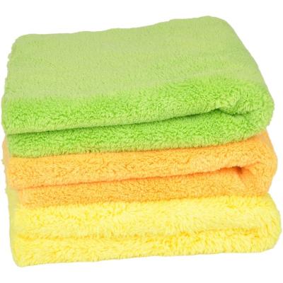 China Sustainable Plush Cloth Sunland Kitchen Wholesale High-density Coral Fleece Quick Dry Cleaning Car Wash Microfiber Towel for sale