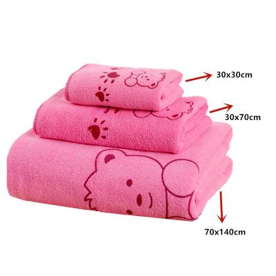 China Hypoallergenic Microfiber Bath for Wholesale Customize Large Adult Cartoon Free Plain Rectangle Print Bath Towel set for sale