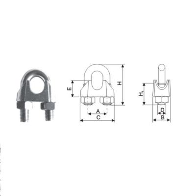 China CLIP DIN 741, TYPE SS, TYPE SS FOR A, US US Stainless Steel STAINLESS STEEL WIRE ROPE ITALIAN TYPE for sale