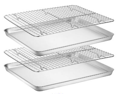 China Viable High Quality Kitchen Making Tray Stainless Steel Turkey Roaster Bake Pan With Rack for sale