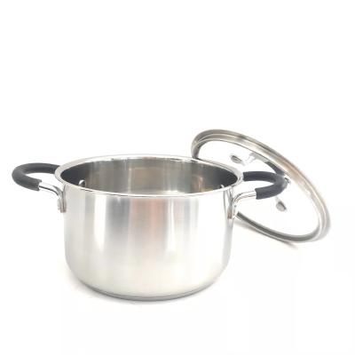 China Sustainable Milk Pot Mini Hot Pot Stainless Steel 201 Sauce Pots 16/18/20/22/24 Cm Sauce Pan With Stainless Handle for sale