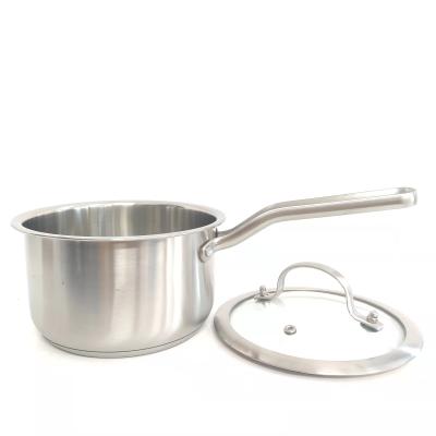 China General Use for Compound Bottom Kitchen 1.5L Gas Induction and Induction Cooker Cooking Milk Pot Sets Stainless Steel Divided Sauce Pan with Heat Insulated Handle for sale