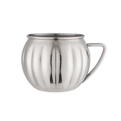 China Disposable Stainless Steel Pumpkin Cocktail Cup With Hand Grip For Halloween for sale