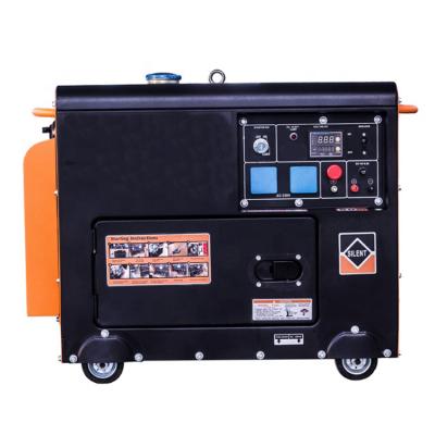 中国 Silent Type Portable Diesel Generator Set CE Certificate 5KVA Copper Coil 15L 販売のため