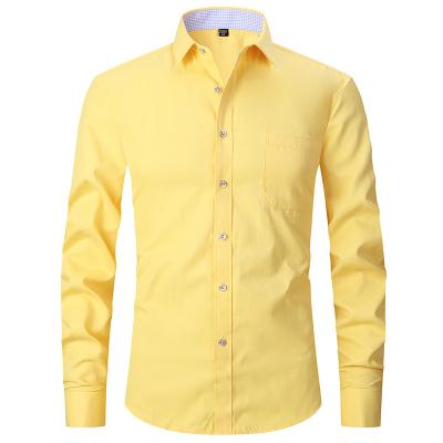 China Men Shirts Business Anti Shrink Shirt For Men Long Sleeve Office Shirt OEM Logo Men Formal Style for sale