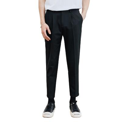 China Anti-wrinkle suit pants men's slim fit men's business casual dress solid color pants for sale