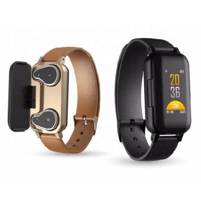 China 2021 new touch screen 2 in 1 reloj smartwatch T89 waterproof smart watch with earbuds earphone for sale