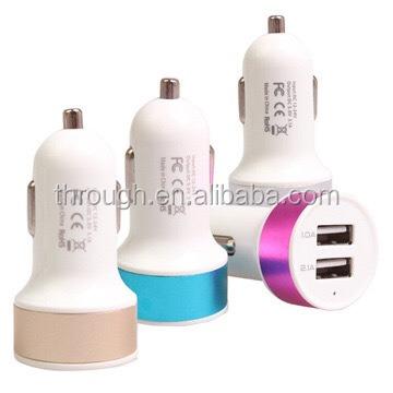 China Colorful Camera New Model Dual USB Car Charger , Bullet Shaped Mini Car Charger for sale