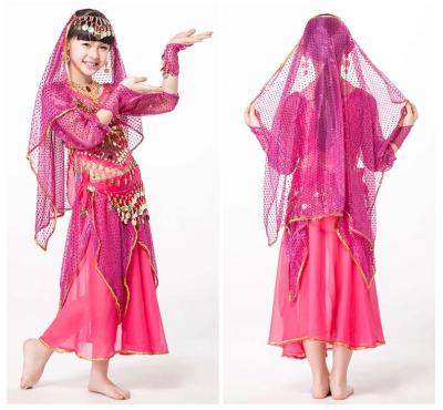 China Trajes de la práctica de la danza de vientre de los niños de los niños sólidos de la gasa con la manga larga en venta