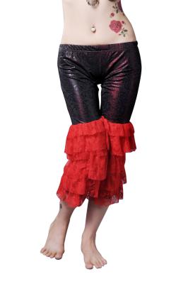 China Performance Belly dance pants elastic waistband pants with separate lace leggings for sale