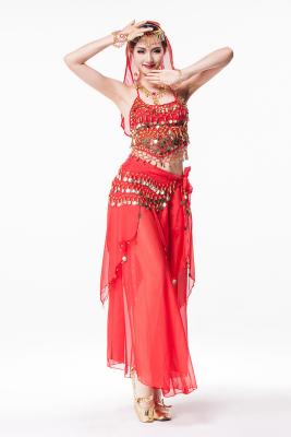 China Comfy indian belly dance costumes headwear ,  top , skirt , hip scarf for sale