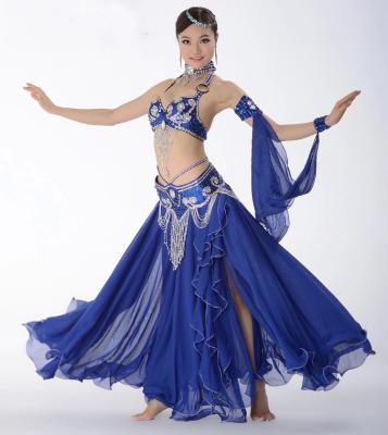 Cina Il reggiseno di danza del ventre e la cinghia, danza del ventre veste il raso ed il materiale chiffon del tessuto in vendita