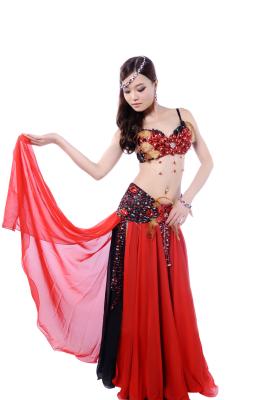 Китай Наслоенный костюм bellydance цветка с shinning диамантами цветастыми продается