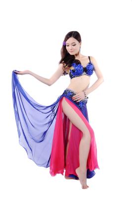 Cina Abbigliamento/costumi professionali stratificati di danza del ventre della foglia con i diamanti in vendita