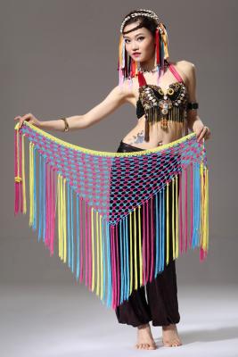 China Combination color Argentina triangle mesh belly dancing belt  practice wear for sale