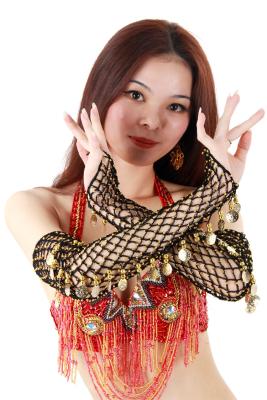 China Black hand crochet glove and armband by pair for belly dance accessory for sale