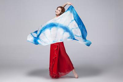 Chine Voiles de fan de danse de ventre/largeur en soie accessoires 110cm de danseuse du ventre, longueur 250cm à vendre