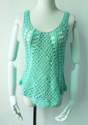 Chine Crochet vert de main de gilet de la mode des femmes faites sur commande, dessus de réservoir d'été à vendre