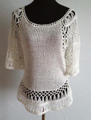 China Crochet Clothing knitted bat wing sweater hand crochet top ladies fashion clothes for sale