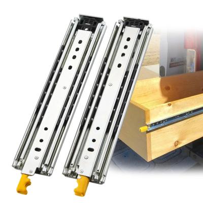 China Soft Closing System Ball Bearing Slide Rail Heavy Duty Hoone Correderas Telescopicas Rieles Drawer Slides Channel Runner System With Lock for sale