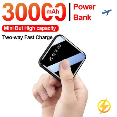 China Mini Digital Display 30000mAh Bi-Directional Fast Charging Power Bank With 3USB Port Digital Display Power Bank With Flashlight For IPhone Xiaomi for sale