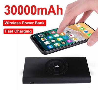 China charger & Battery In 1 Bank Portable Wireless Charger 30000mAh Power Battery Two Way Fast Charging External Indicator Light For Samsung LG for sale