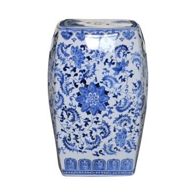 China Flower Stand Porcelain Stool Traditional Chinese Garden Decorative Antique Blue And White Square Ceramic Wholesale Price for sale