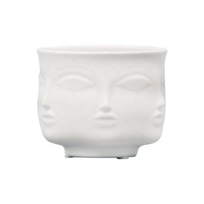 China New classic/postmodern Muse face ceramic small flower vase, creative small pot for snacks and fruits for sale